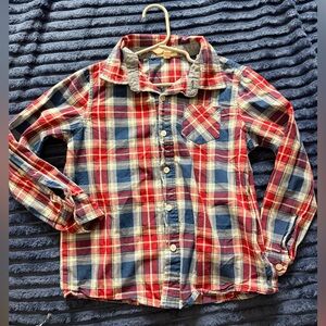 Plaid Kids Shirt - Red and Blue